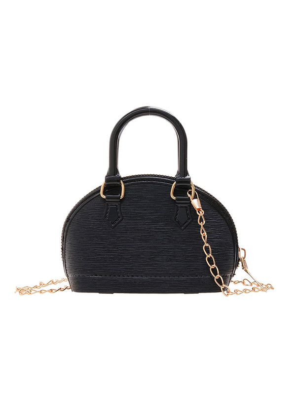 Chains Geometric Zipper Satchels Crossbody Bags