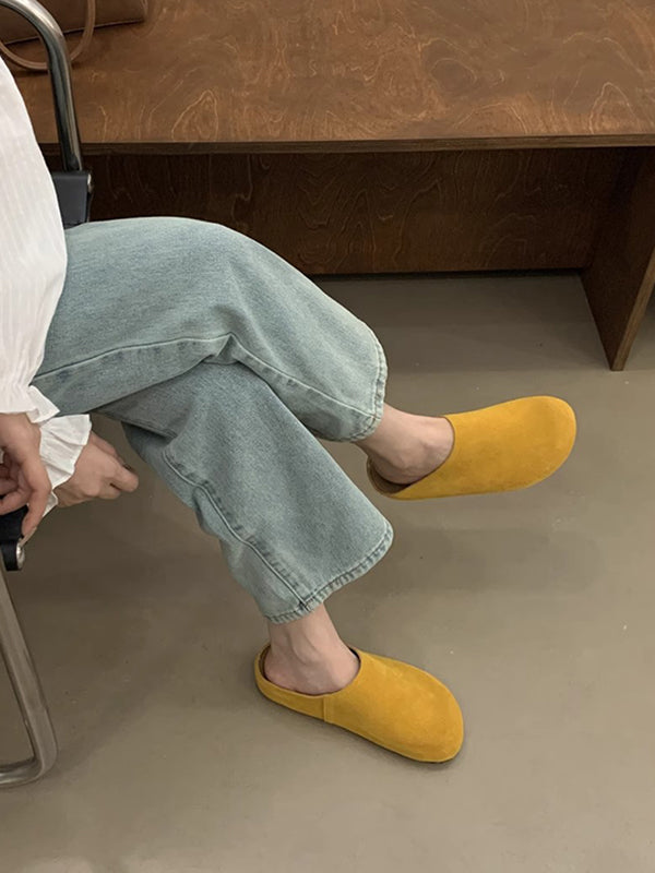 Round-Toe Split-Joint Slippers&Mules Flat Shoes