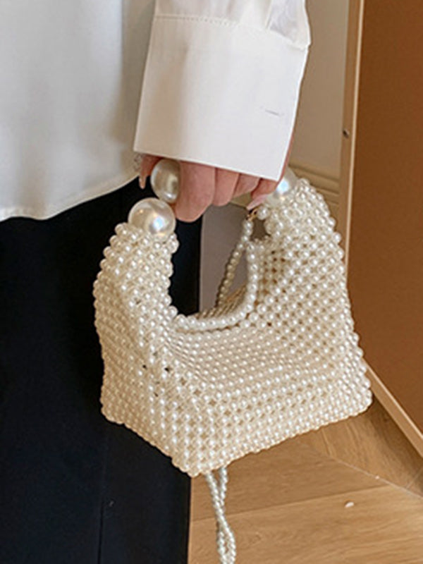 Beaded Solid Color Shoulder Bags Handbags Bags Accessories Bags