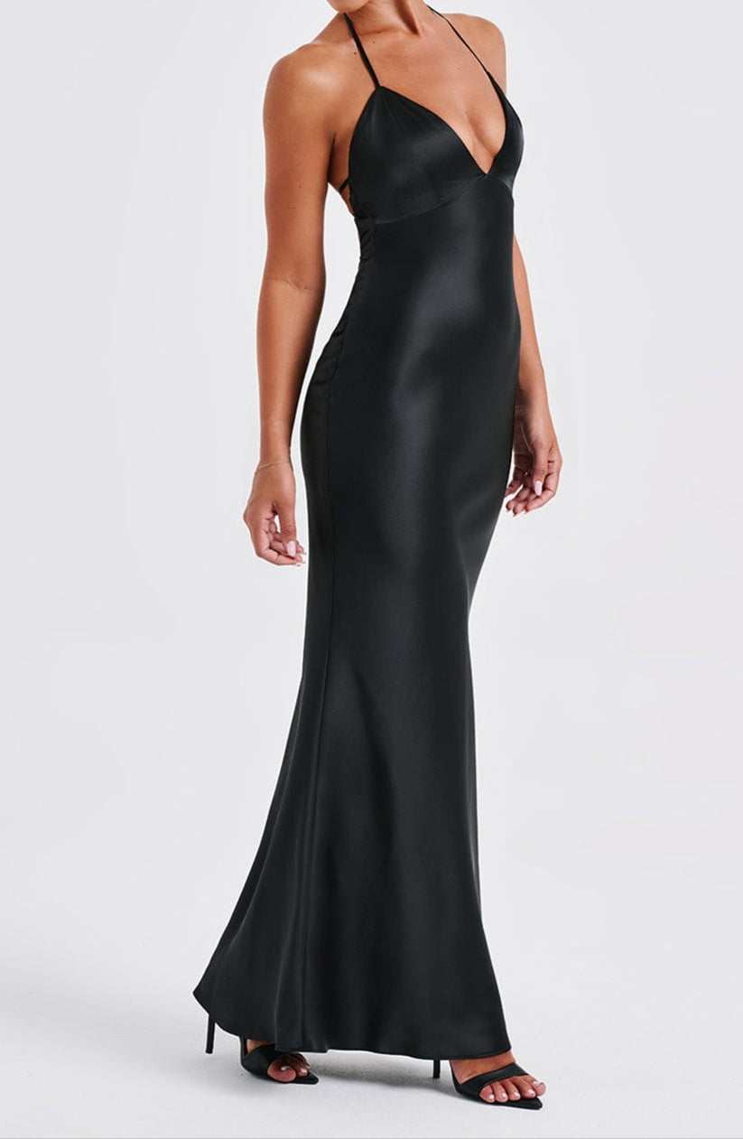 Magenta Maxi Dress - Black