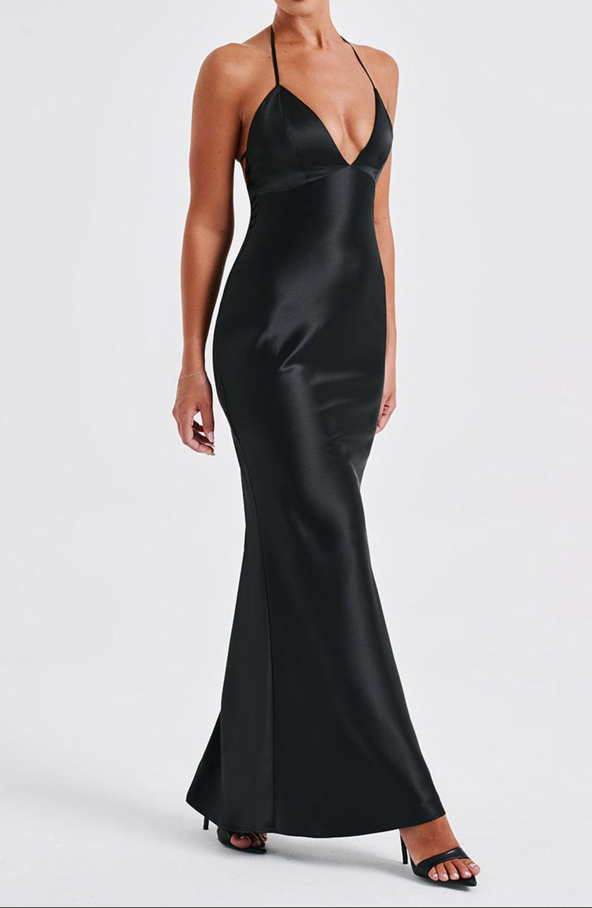 Magenta Maxi Dress - Black