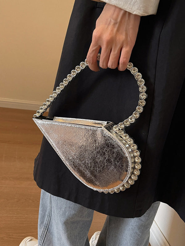 Heart Shape Shiny Split-Joint Handbags Bags Accessories Bags