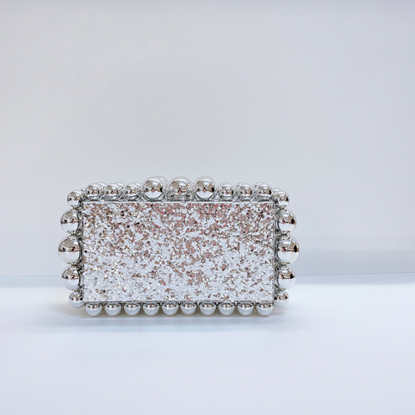 Zahra Acrylic Oblique Clutch Bag