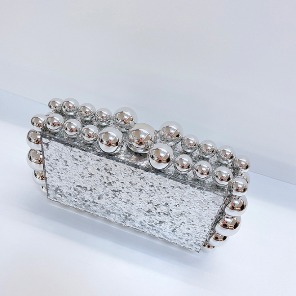 Zahra Acrylic Oblique Clutch Bag