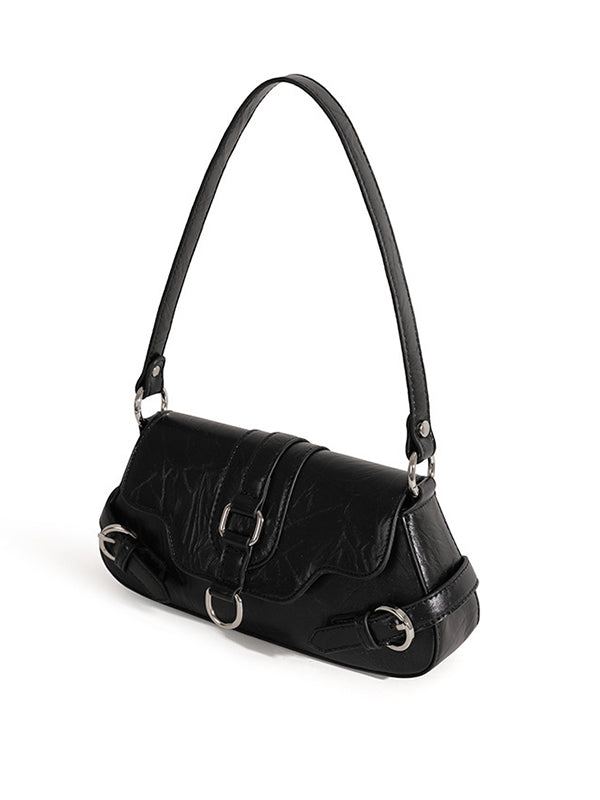 Belt Buckle Geometric Shiny Split-Joint Shoulder Bags Handbags Bags