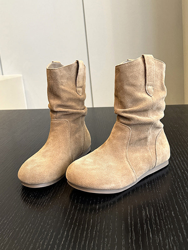 Round-Toe Split-Joint Boots