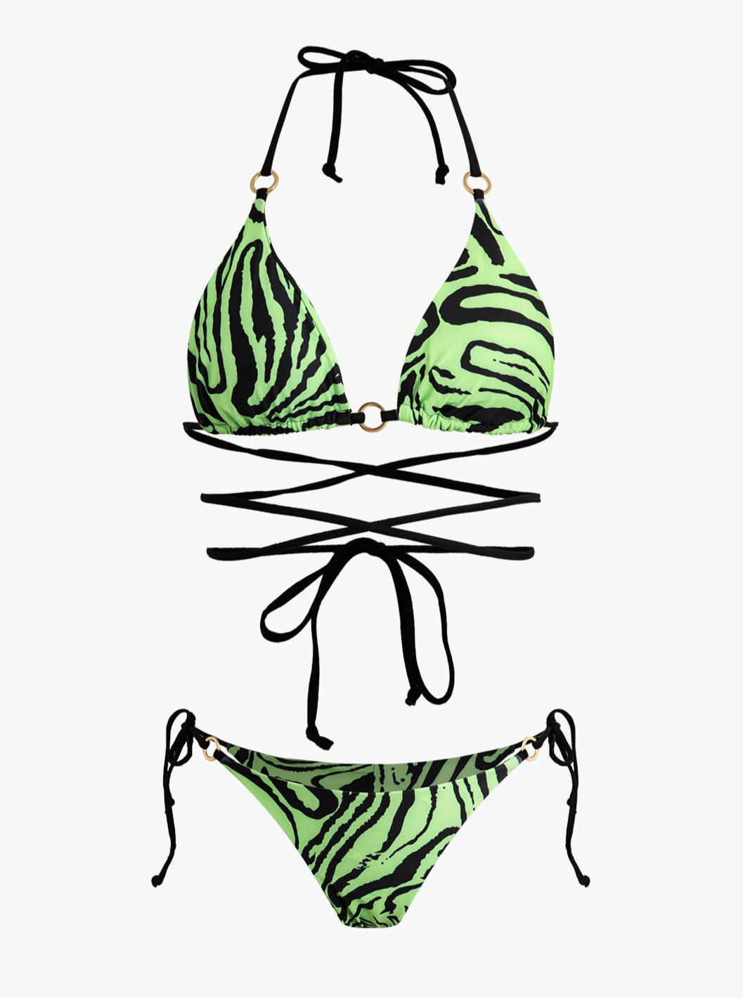 Zebra Print Halter Bikini Set