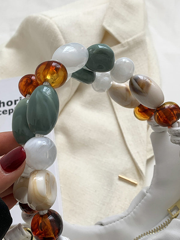 Beaded Pleated Split-Joint Handbags Shoulder Bags