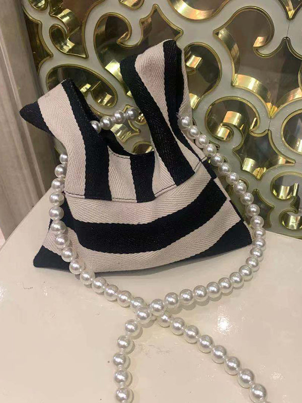 Beaded Contrast Color Split-Joint Striped Evening Bags & Clutches Crossbody Bags Bags Accessories Bags