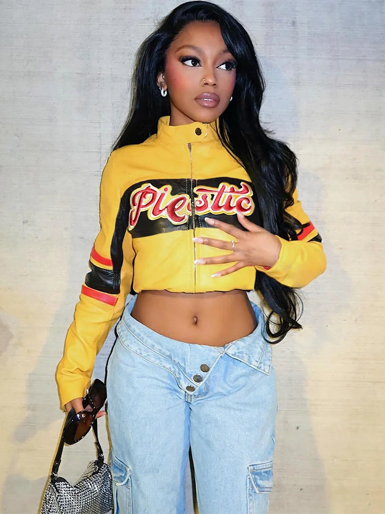 Embroidered Varsity Faux Jacket