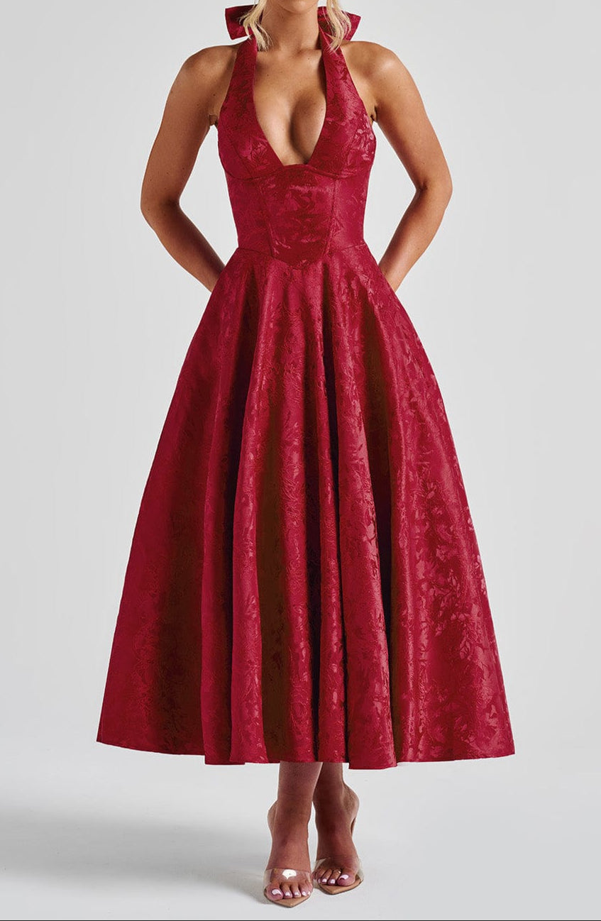 Valentina Midi Dress - Red