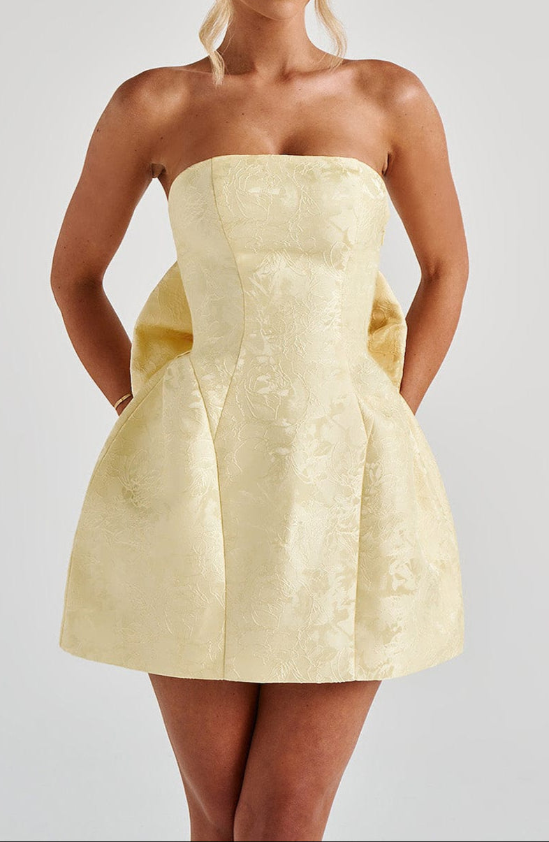 Renata Mini Dress - Lemon