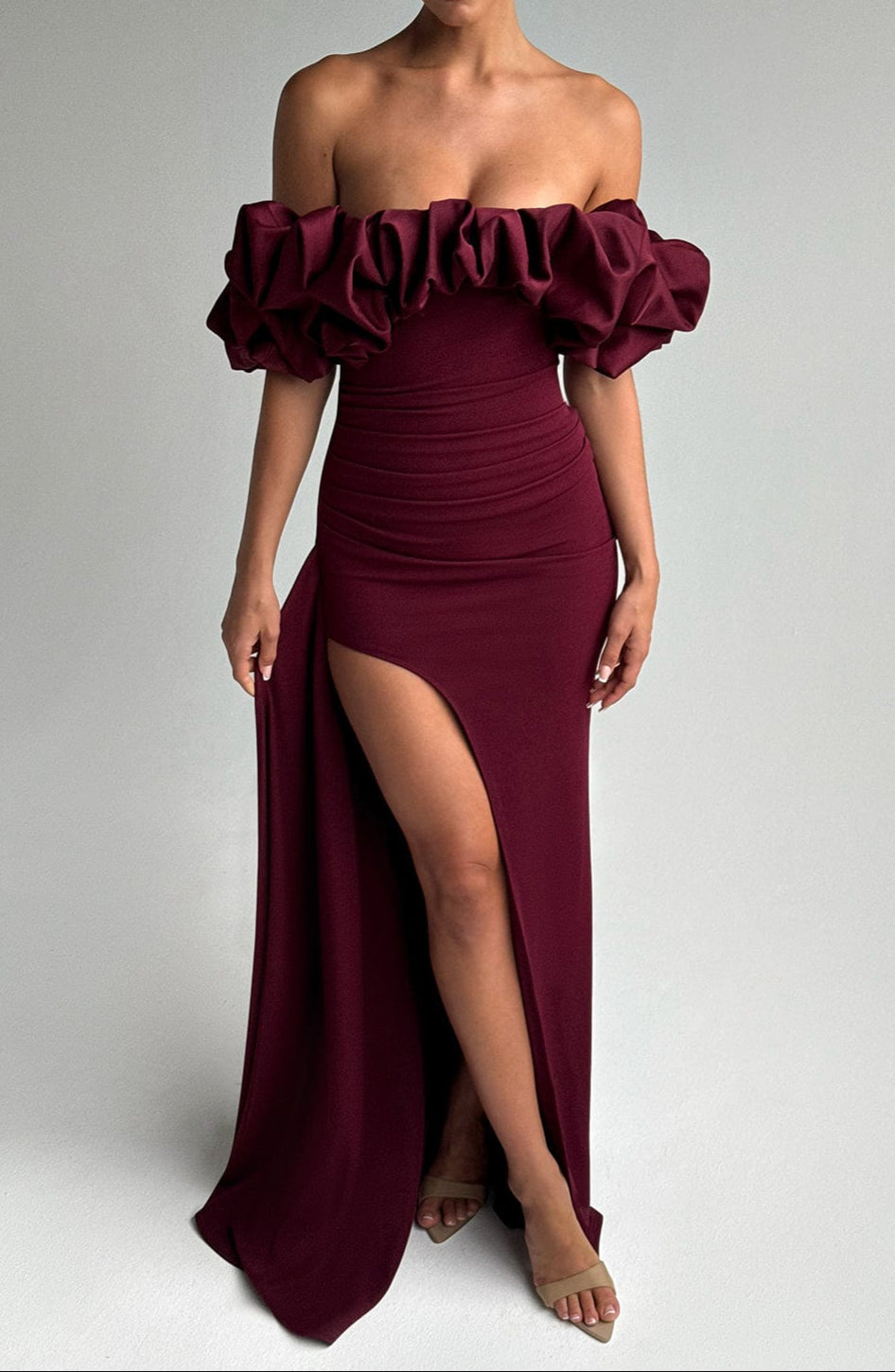 Noa Maxi Dress-Cherry Lacquer