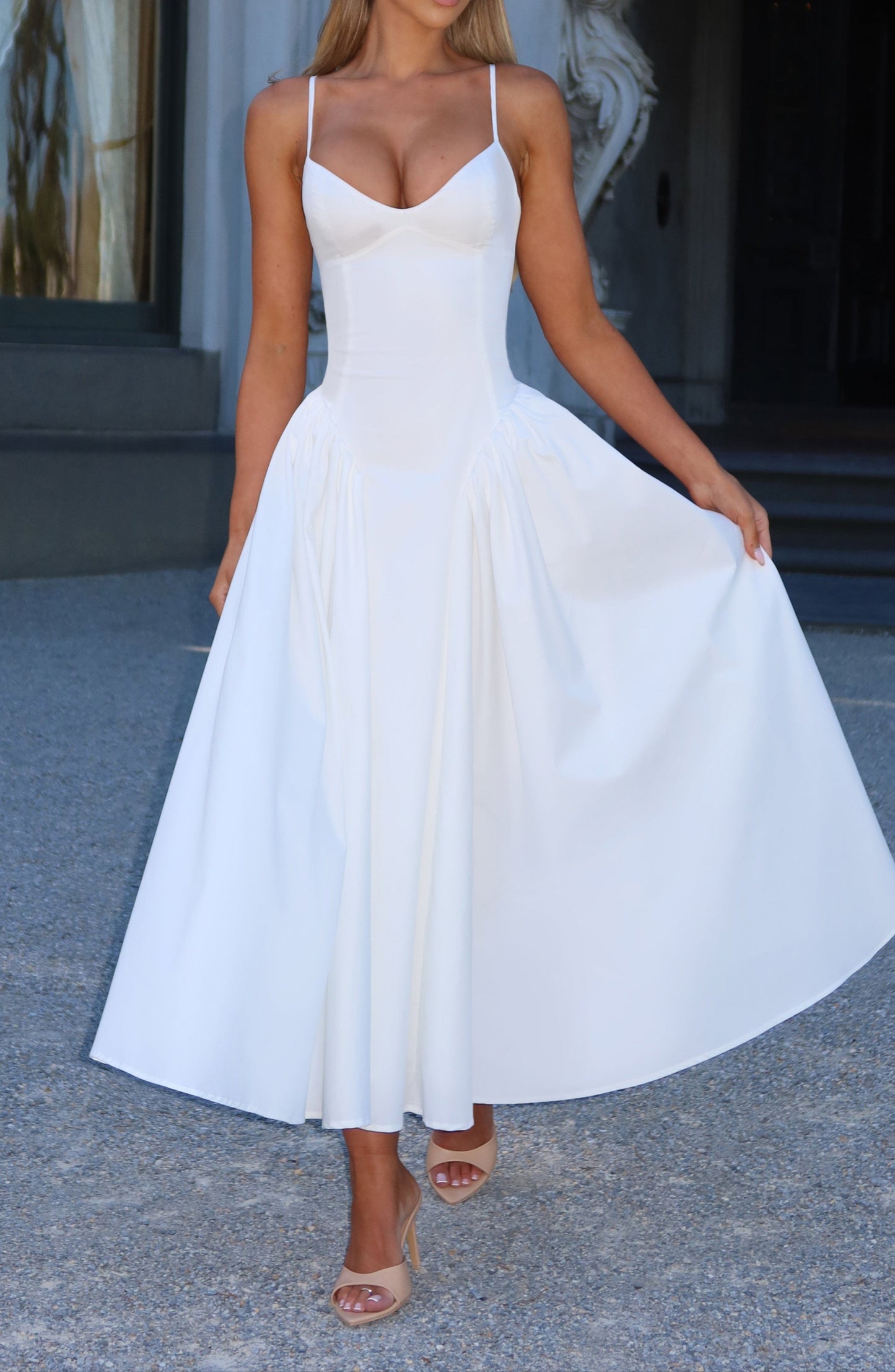 Regina Midi Dress - Ivory