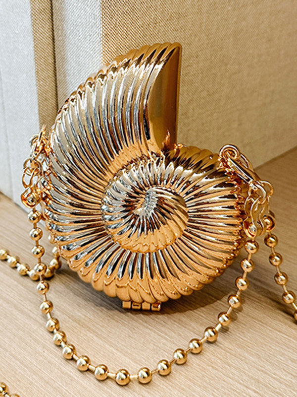 Chains Geometric Solid Color Satchels Crossbody Bags