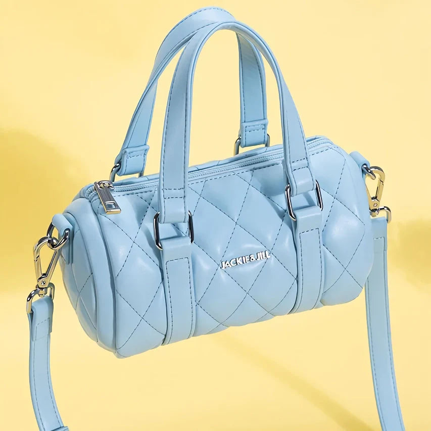 Luxury Leather Cylinder Shoulder Bag