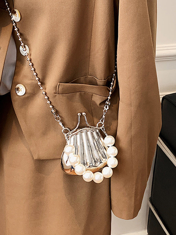 Beaded Shiny Shell-Shaped Crossbody Bags Bags Accessories