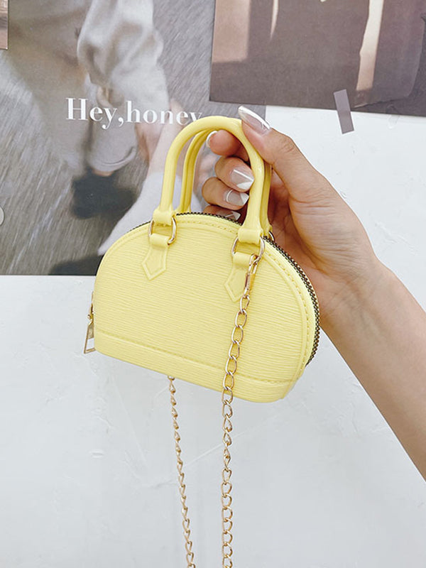 Chains Geometric Zipper Satchels Crossbody Bags