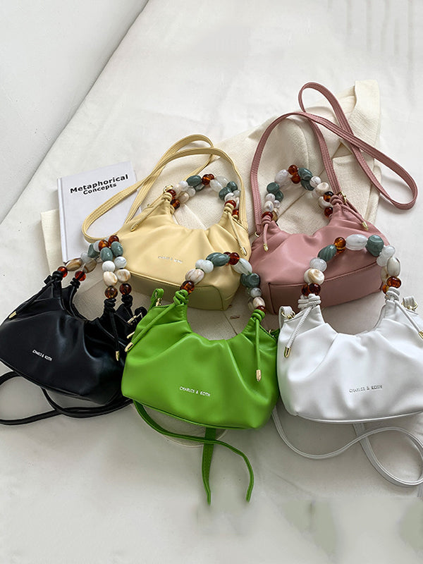 Beaded Pleated Split-Joint Handbags Shoulder Bags