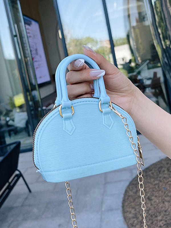 Chains Geometric Zipper Satchels Crossbody Bags