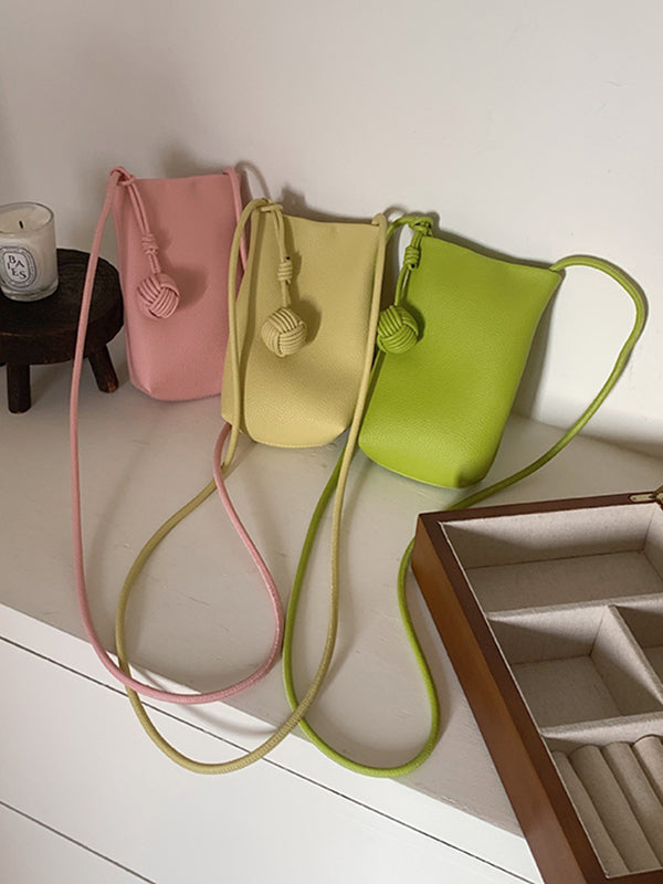 Solid Color Split-Joint Mini Handbags Crossbody Bags Bags