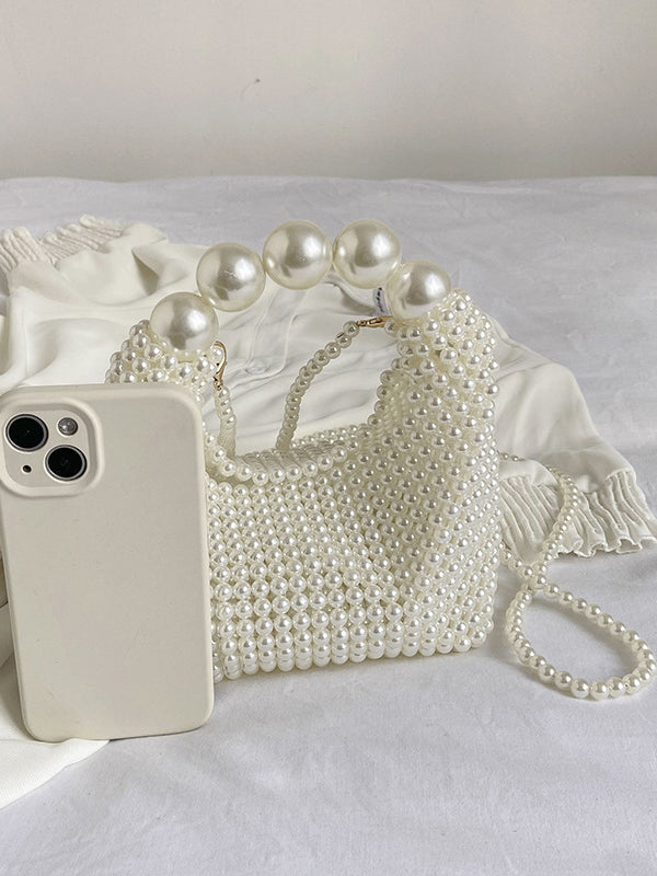 Beaded Solid Color Shoulder Bags Handbags Bags Accessories Bags