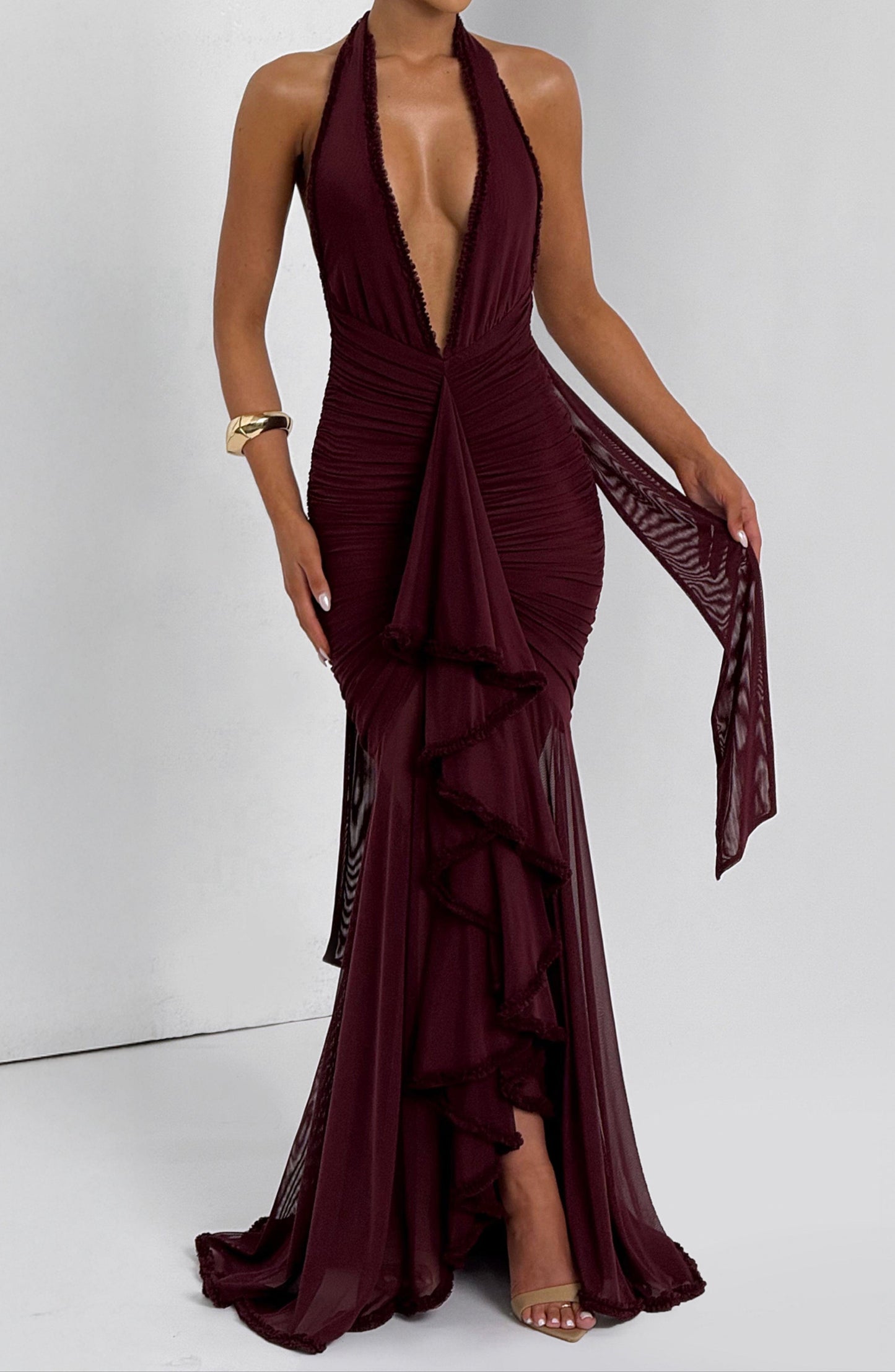 Elisa Maxi Dress - Cherry Lacquer