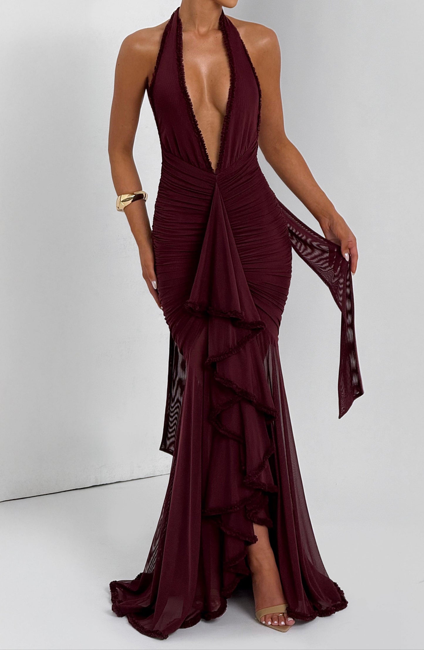 Elisa Maxi Dress - Cherry Lacquer