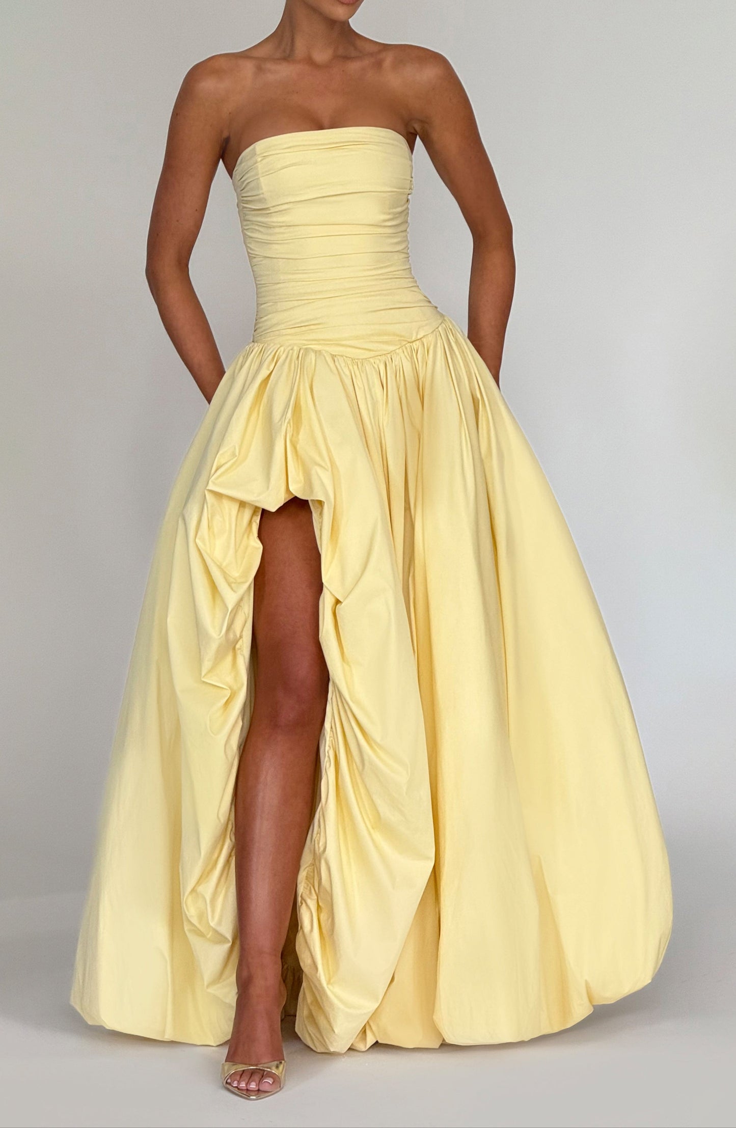 Florencia Maxi Dress-Lemon