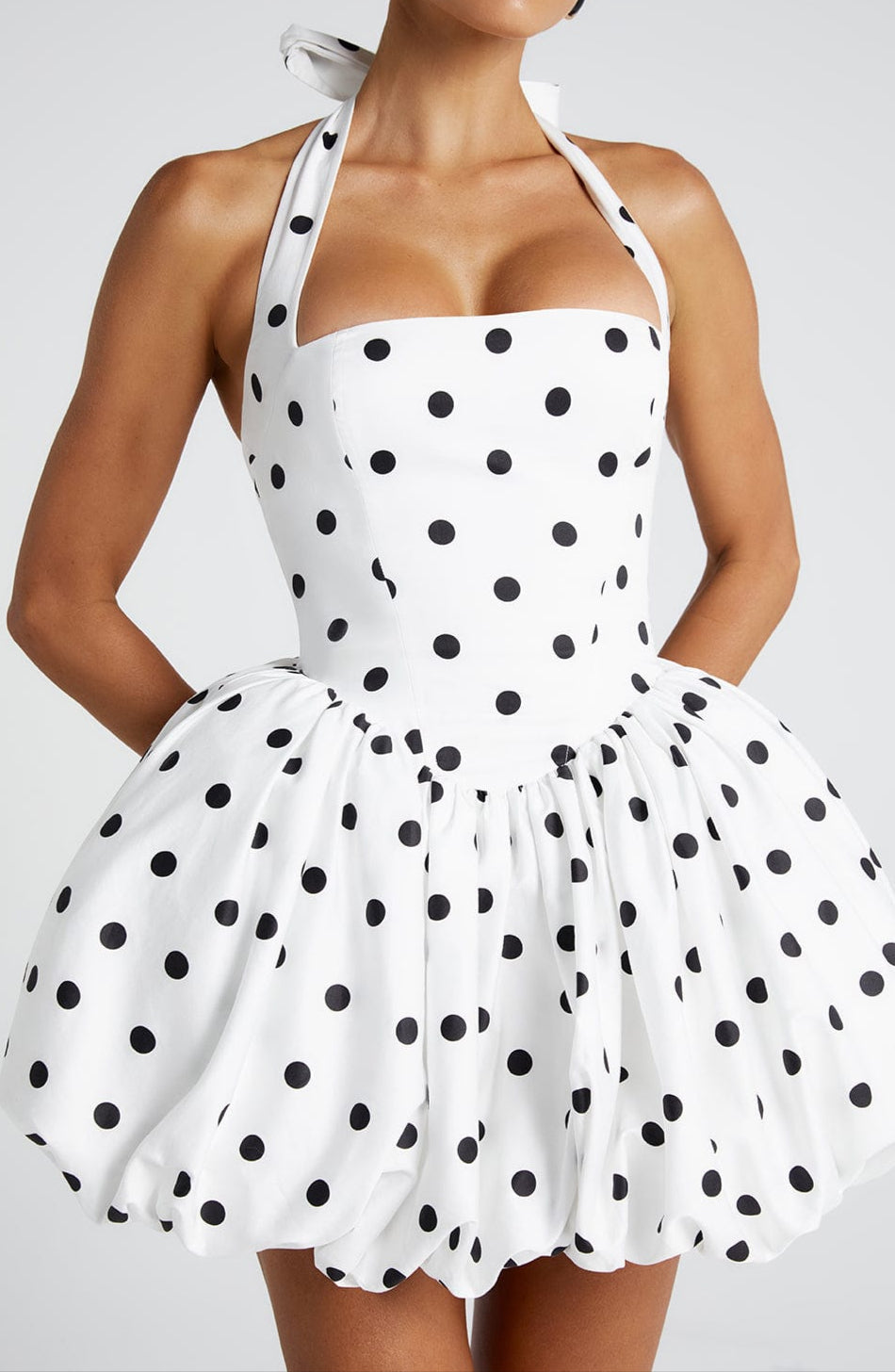 Berta Mini Dress - Black Polka