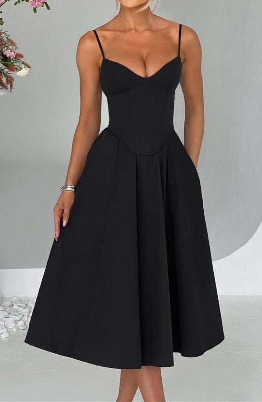 Romina Midi Dress - Black