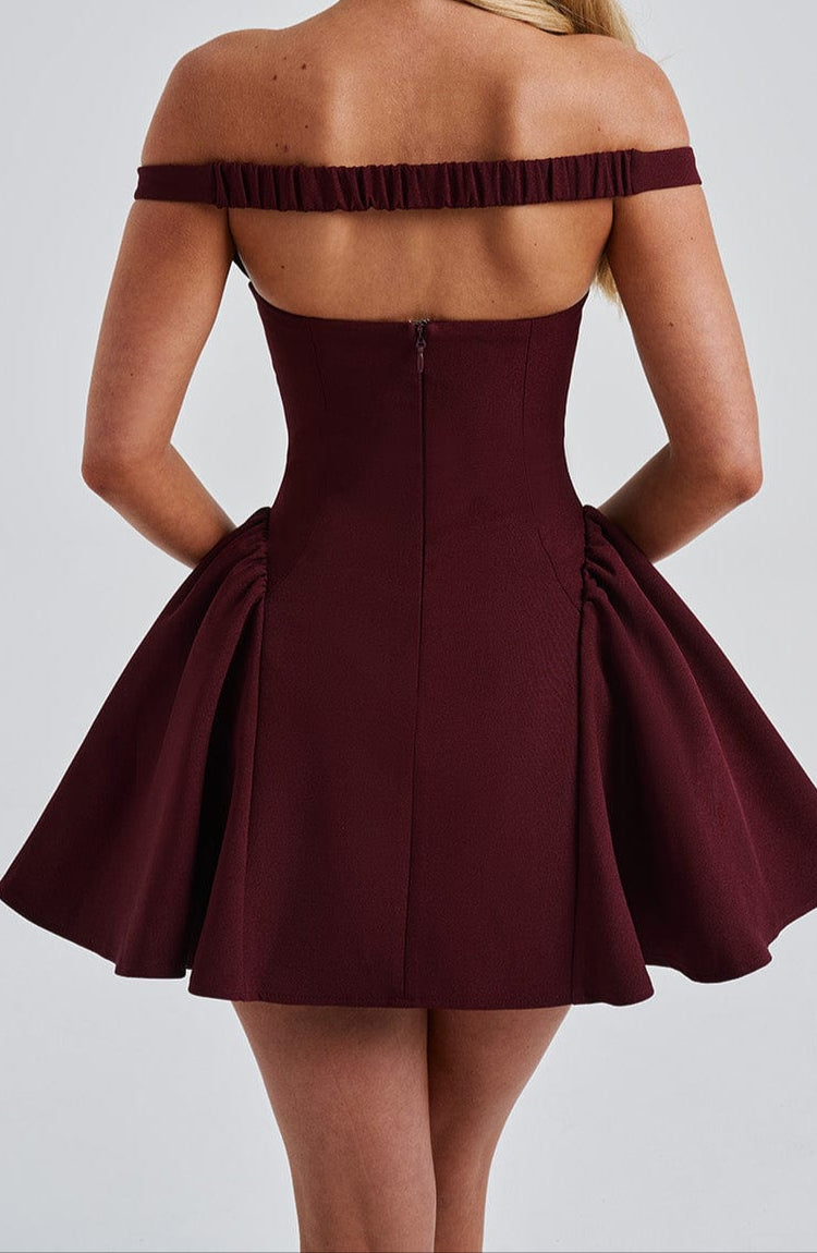 Victoria Mini Dress - Cherry Lacquer