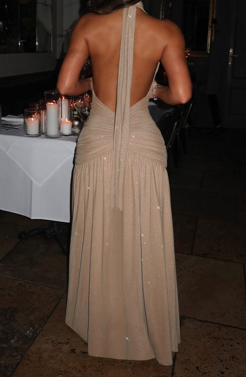 Aitana Maxi Dress - Gold Sparkle