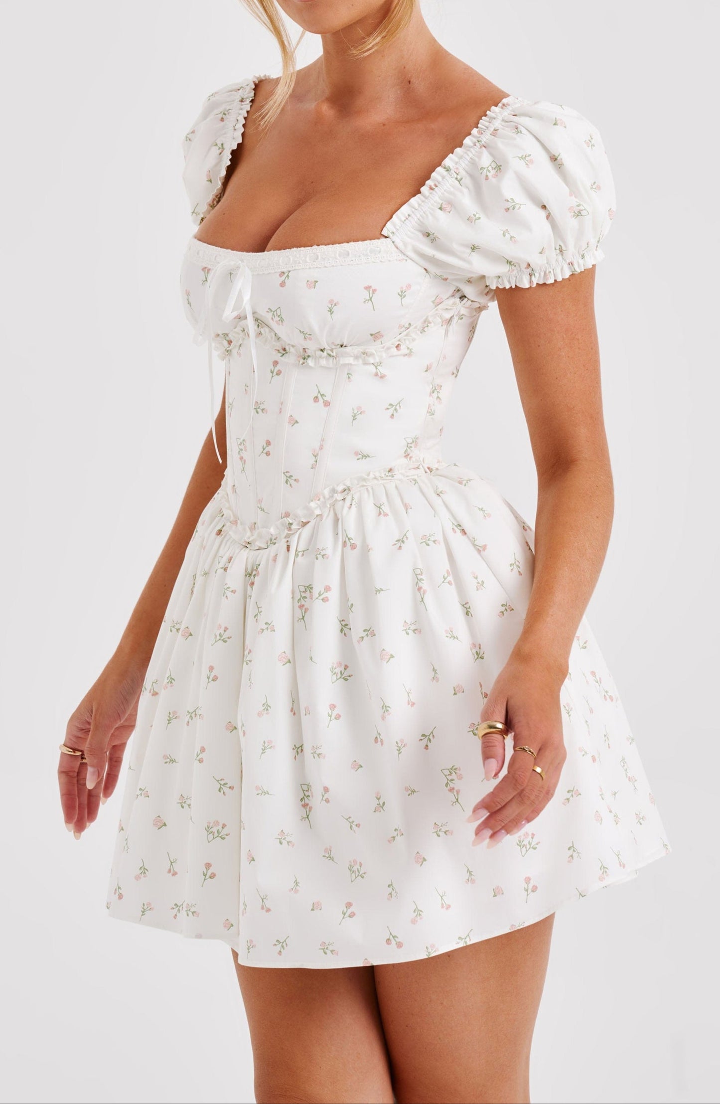 Clarice Mini Dress - Blush Floral Print