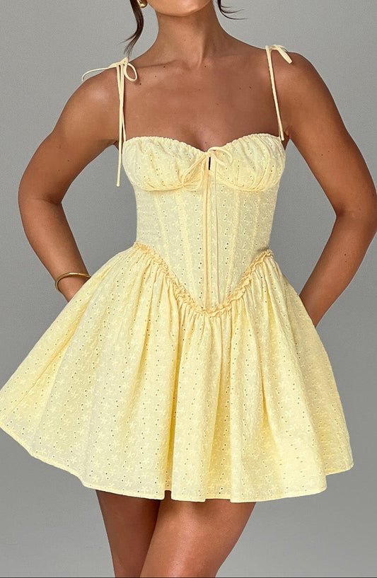 Amelia Mini Dress - Lemon