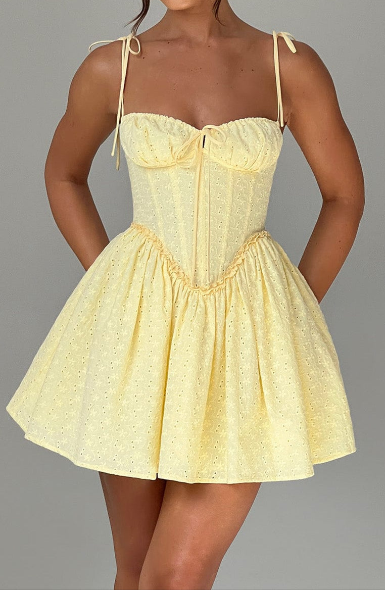 Amelia Mini Dress - Lemon