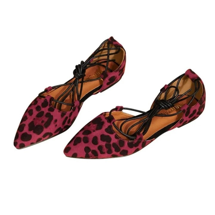 Paulie Faux Suede Lace Up Flats