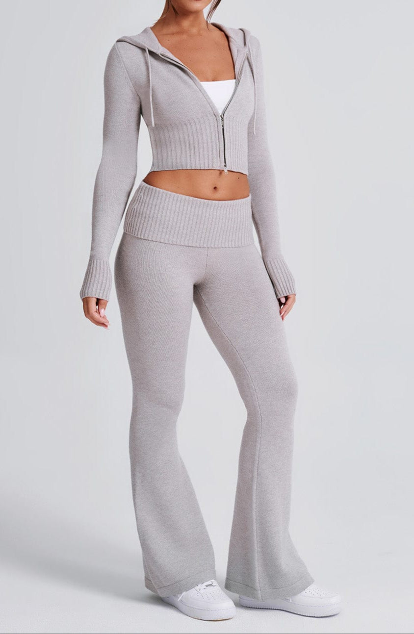 Carolina Knit Pants - Light Grey Marl