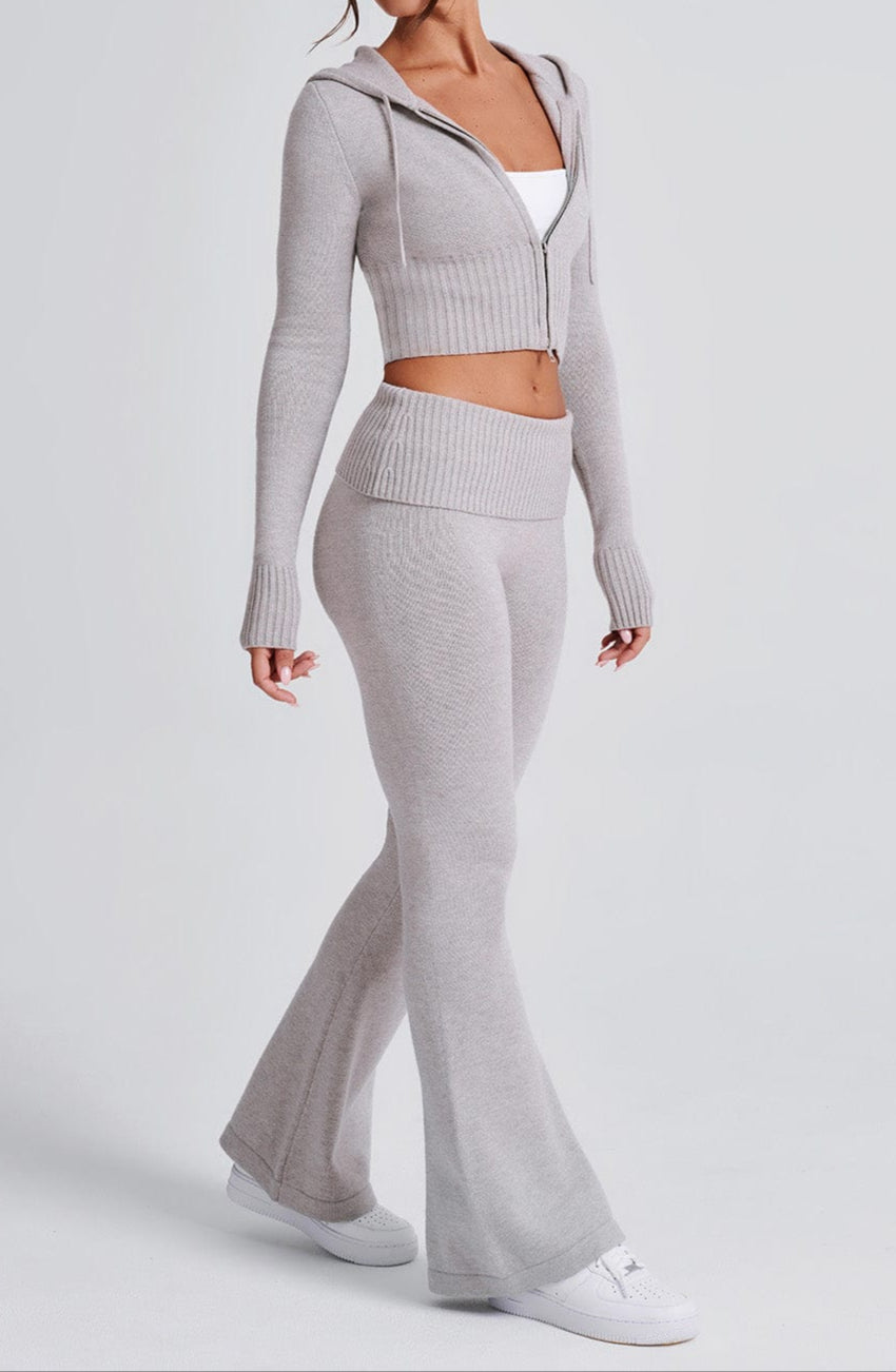 Carolina Knit Pants - Light Grey Marl