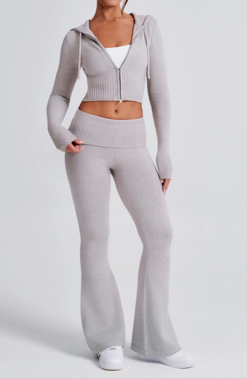 Carolina Knit Pants - Light Grey Marl