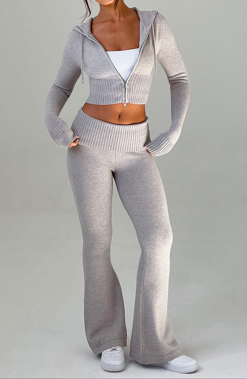 Carolina Knit Pants - Light Grey Marl