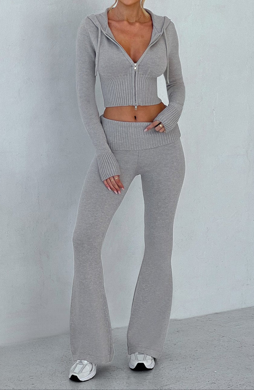 Carolina Knit Pants - Light Grey Marl