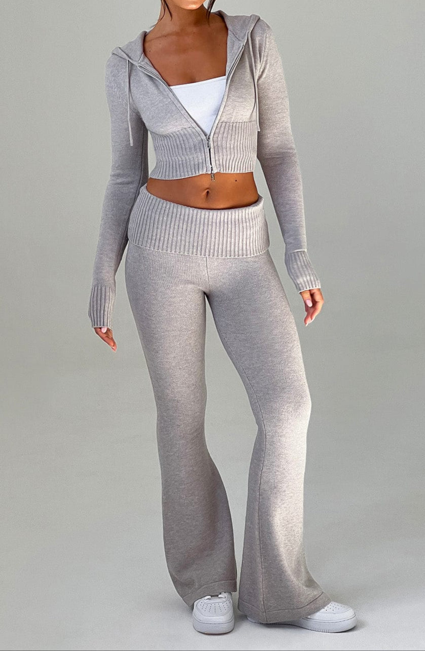 Carolina Knit Pants - Light Grey Marl