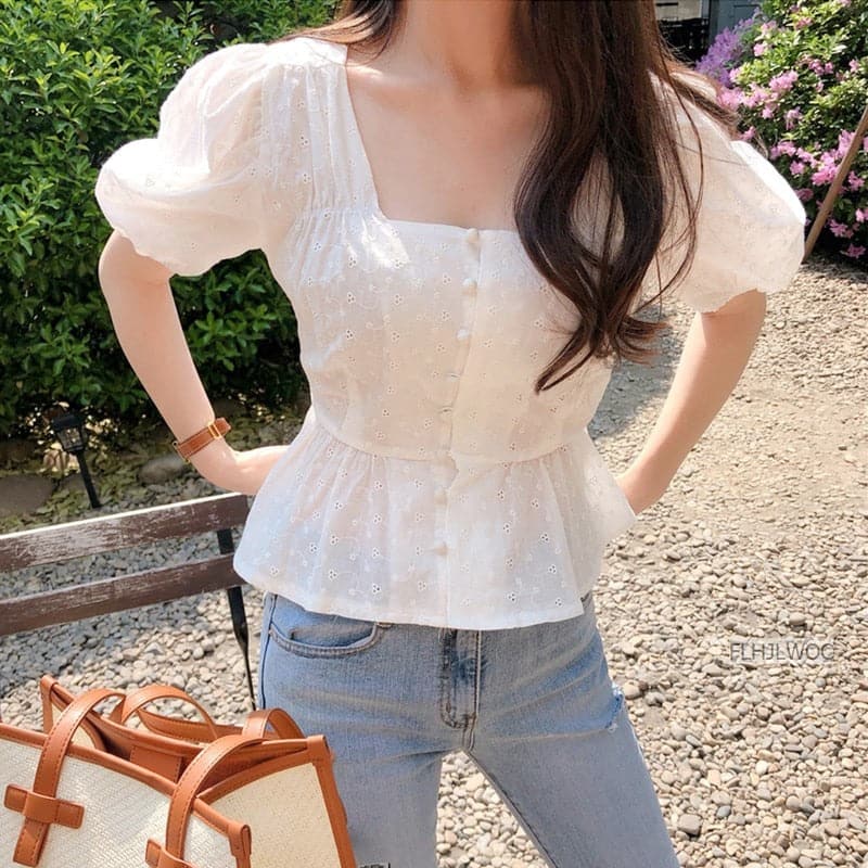 Embroidery Cute Chic Tops