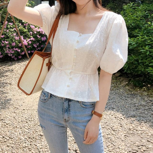Embroidery Cute Chic Tops