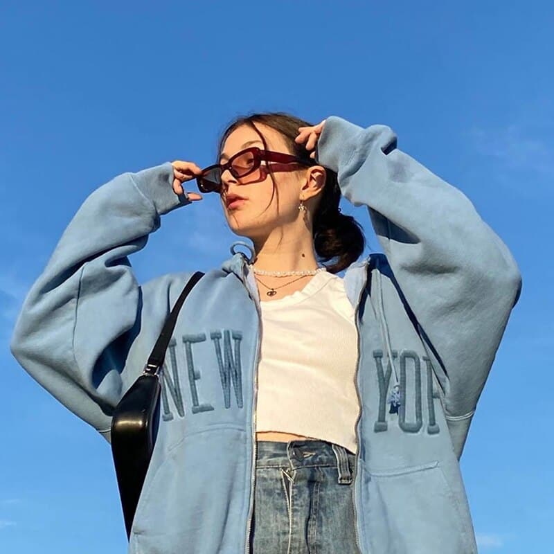 Vintage Embroid High Quality Zip Up Hoodies