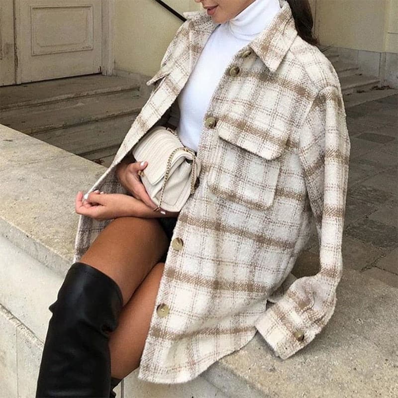 Soft Tweed Fashion Elegant Coats