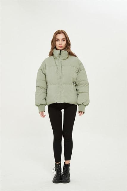 Winter Zipper Pockets Female Warm Elegant Coat