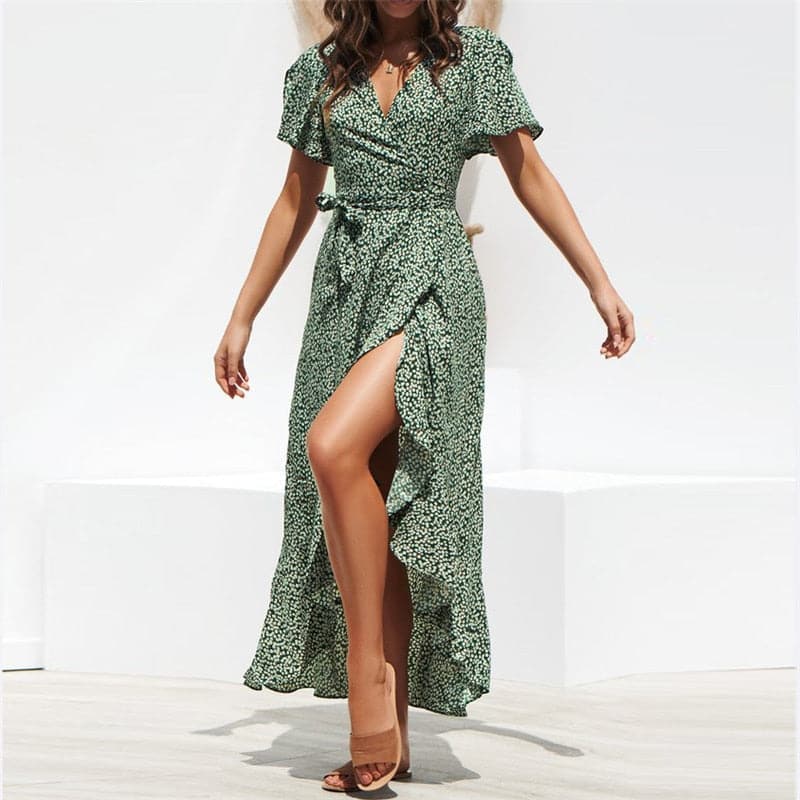 Beach Floral Boho Casual Party Maxi Dress