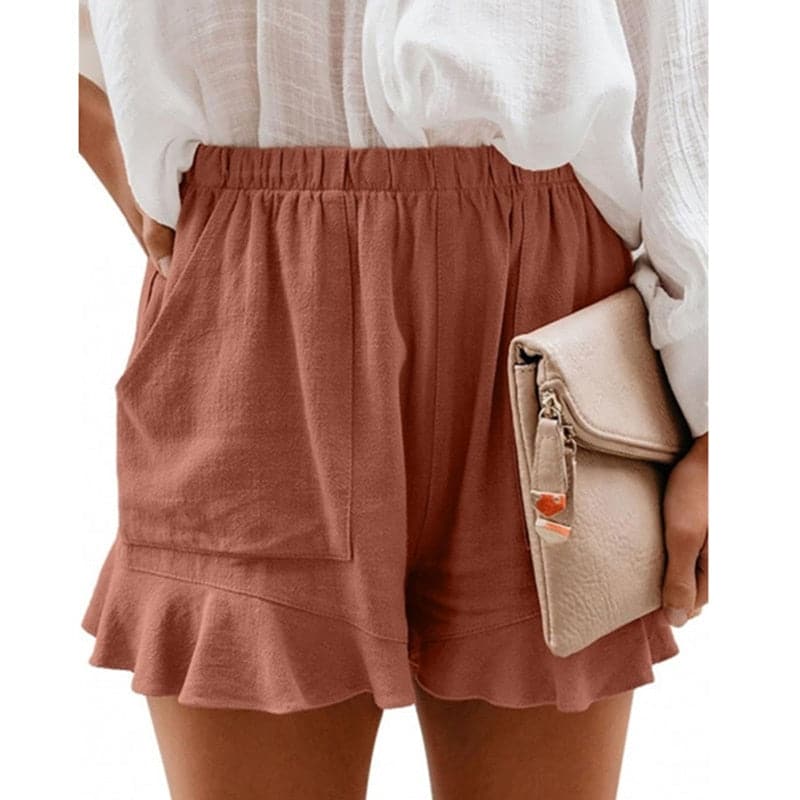 High Waist Loose Cotton Linen Shorts
